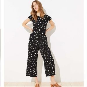 NWT LOFT lily tie back jumpsuit, size 12